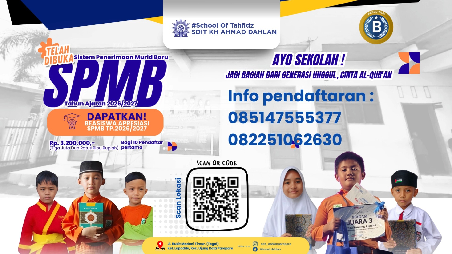 SDIT Muhammadiyah KH Ahmad Dahlan Parepare Resmi Buka Pendaftaran Murid Baru TA 2026/2027